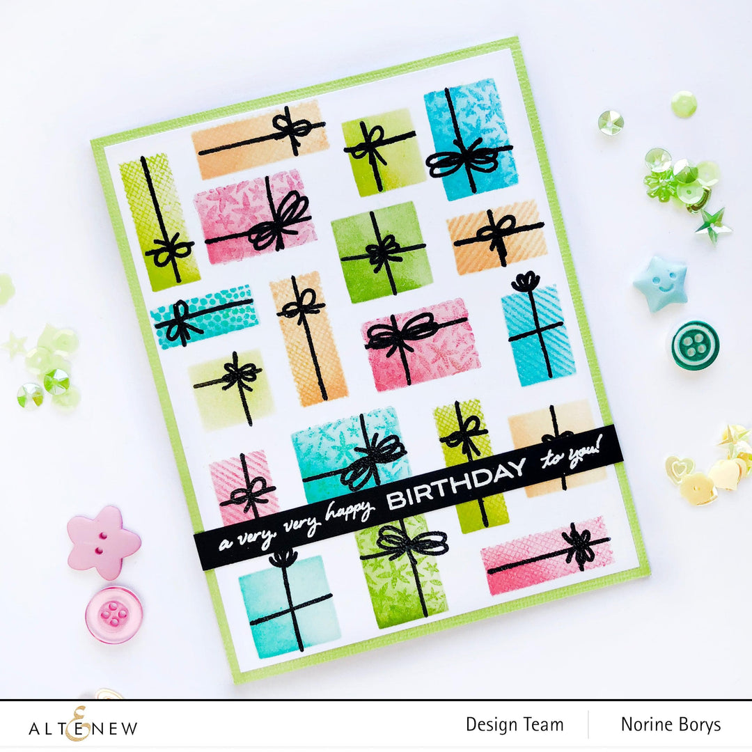 Altenew Stamp & Die & Stencil Bundle Piles of Presents Stamp & Die & Mask Stencil Bundle