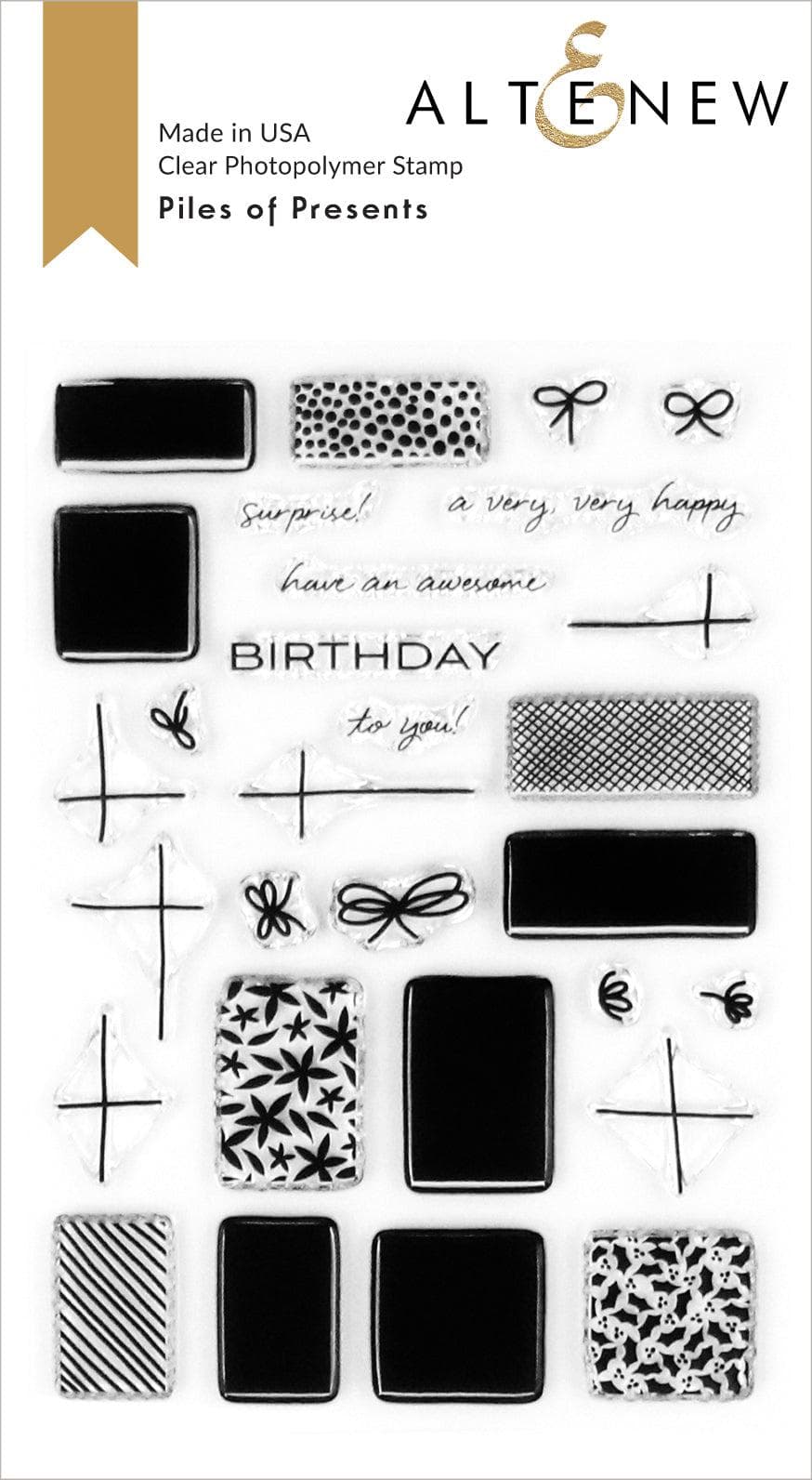 Altenew Stamp & Die & Stencil Bundle Piles of Presents Stamp & Die & Mask Stencil Bundle