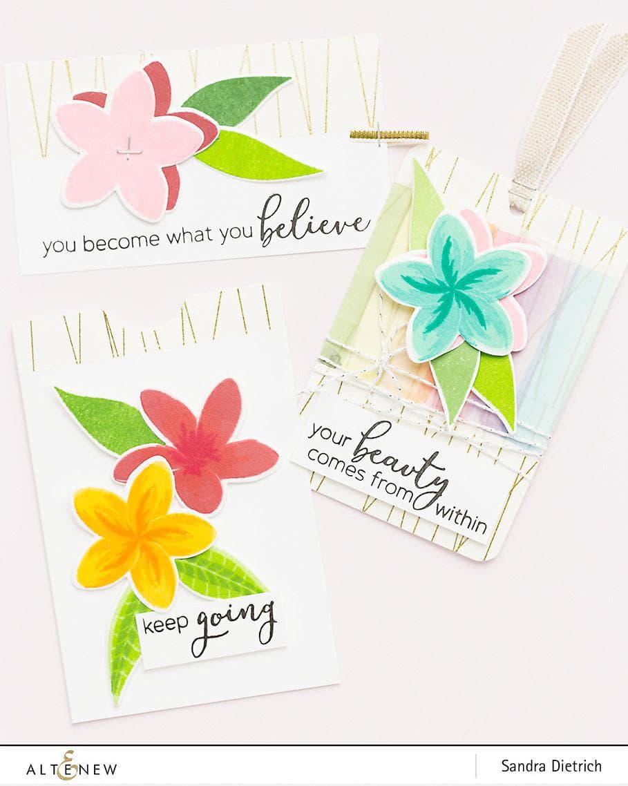 Altenew Stamp & Die & Stencil Bundle Playful Plumeria Stamp & Die & Mask Stencil Bundle
