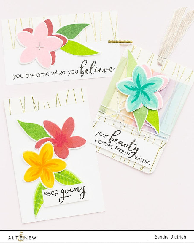 Altenew Stamp & Die & Stencil Bundle Playful Plumeria Stamp & Die & Mask Stencil Bundle