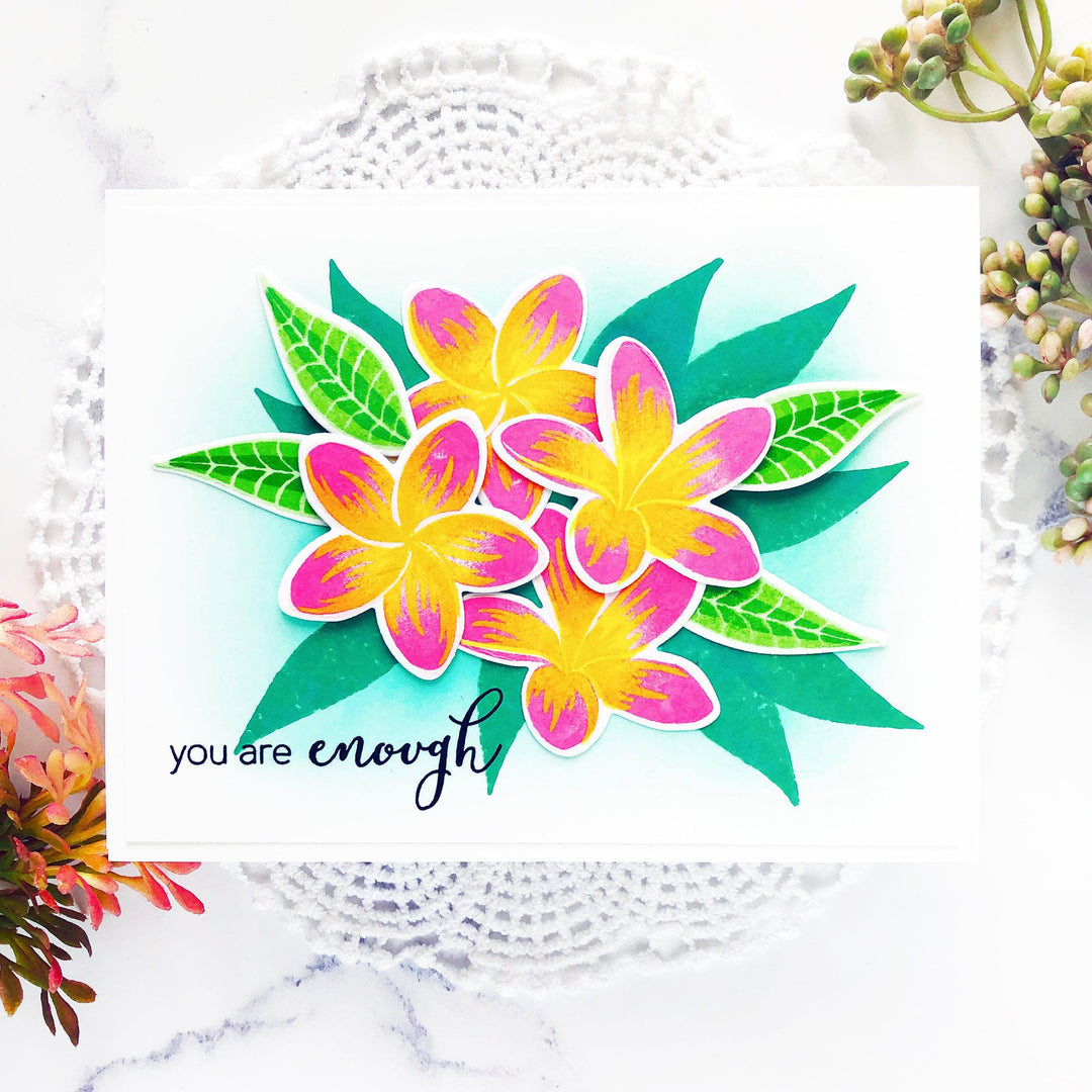 Altenew Stamp & Die & Stencil Bundle Playful Plumeria Stamp & Die & Mask Stencil Bundle