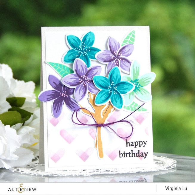 Altenew Stamp & Die & Stencil Bundle Playful Plumeria Stamp & Die & Mask Stencil Bundle