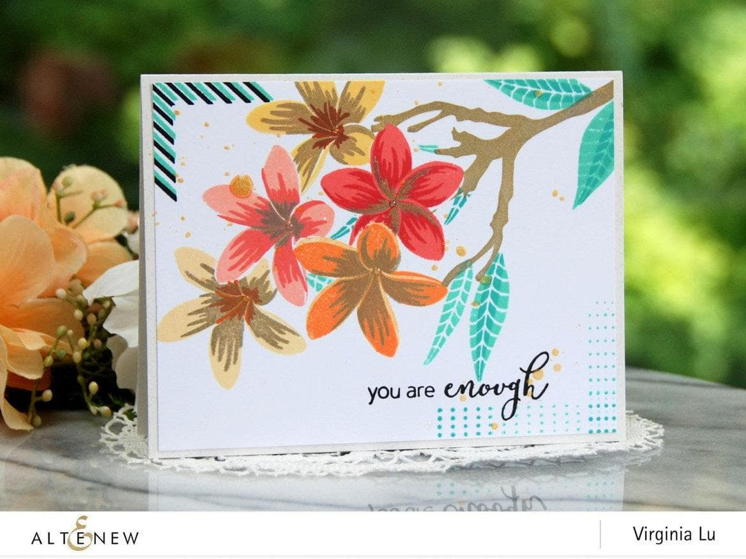 Altenew Stamp & Die & Stencil Bundle Playful Plumeria Stamp & Die & Mask Stencil Bundle