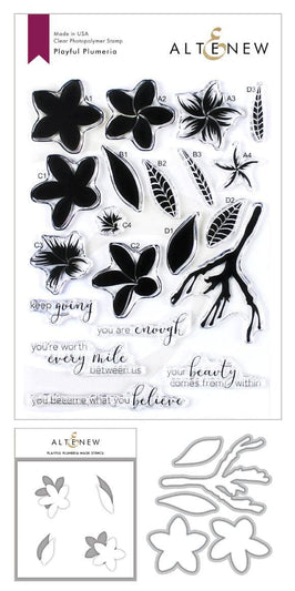 Altenew Stamp & Die & Stencil Bundle Playful Plumeria Stamp & Die & Mask Stencil Bundle