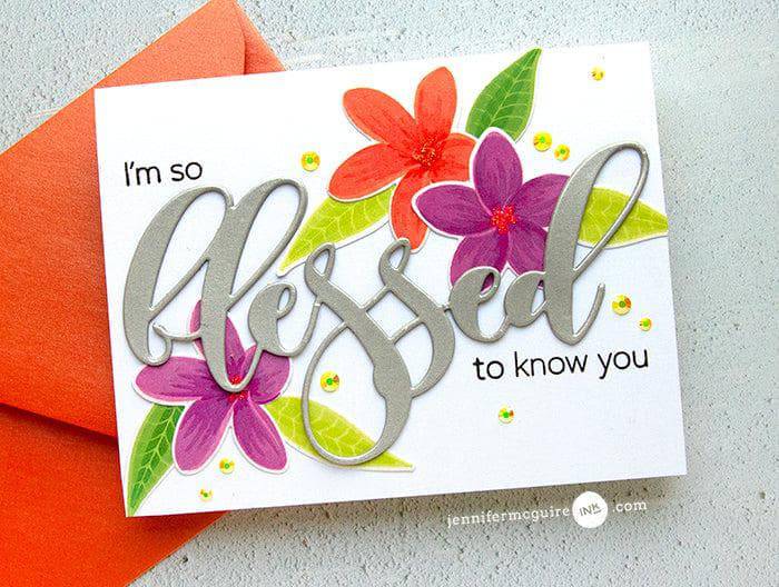 Altenew Stamp & Die & Stencil Bundle Playful Plumeria Stamp & Die & Mask Stencil Bundle