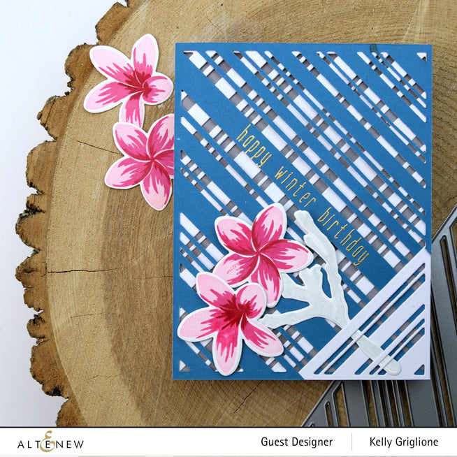 Altenew Stamp & Die & Stencil Bundle Playful Plumeria Stamp & Die & Mask Stencil Bundle