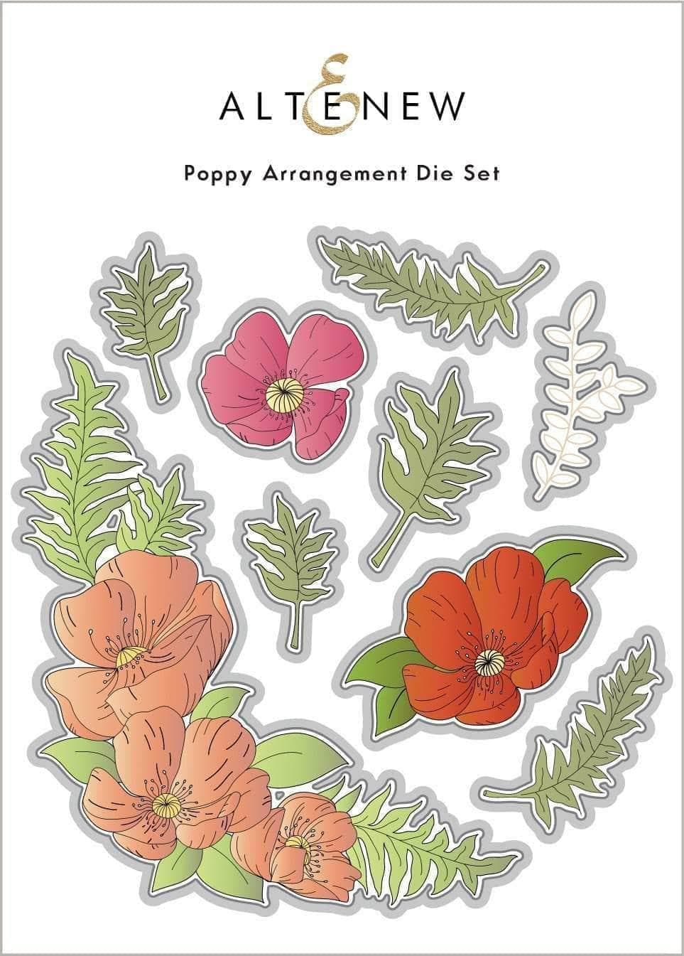 Altenew Stamp & Die & Stencil Bundle Poppy Arrangement Stamp & Die & Stencil Bundle