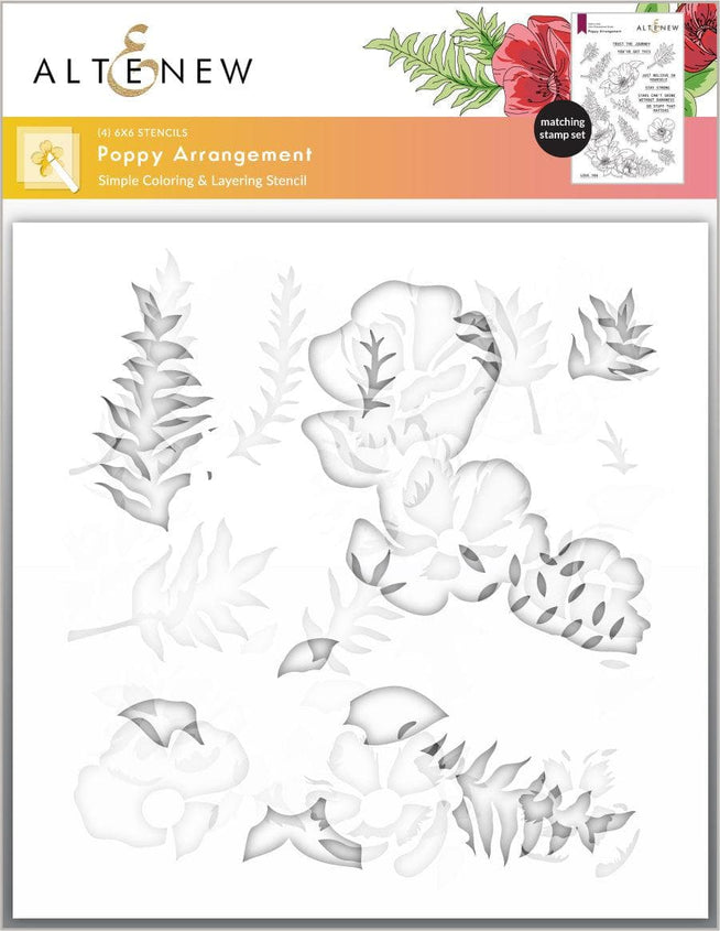 Altenew Stamp & Die & Stencil Bundle Poppy Arrangement Stamp & Die & Stencil Bundle