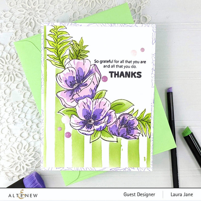 Altenew Stamp & Die & Stencil Bundle Poppy Arrangement Stamp & Die & Stencil Bundle