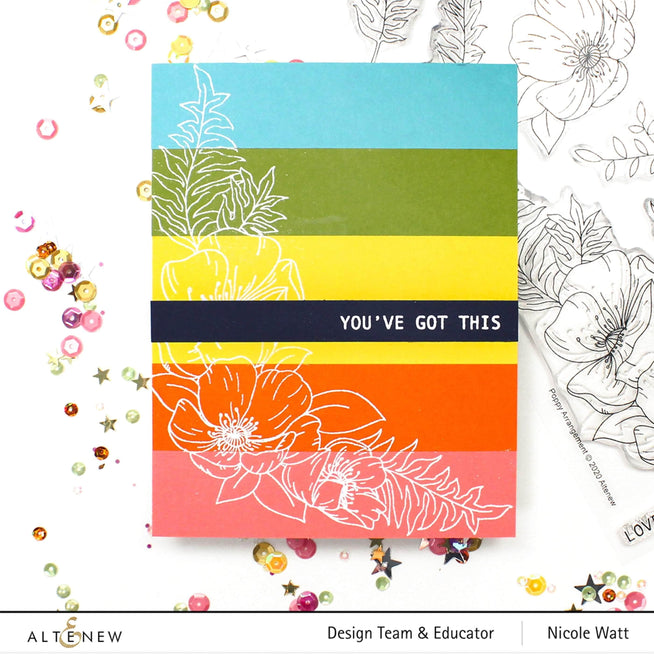 Altenew Stamp & Die & Stencil Bundle Poppy Arrangement Stamp & Die & Stencil Bundle