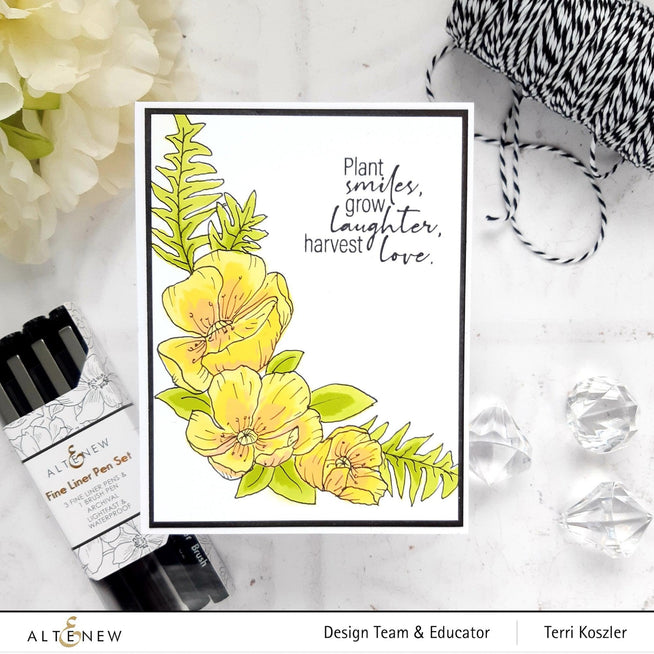 Altenew Stamp & Die & Stencil Bundle Poppy Arrangement Stamp & Die & Stencil Bundle