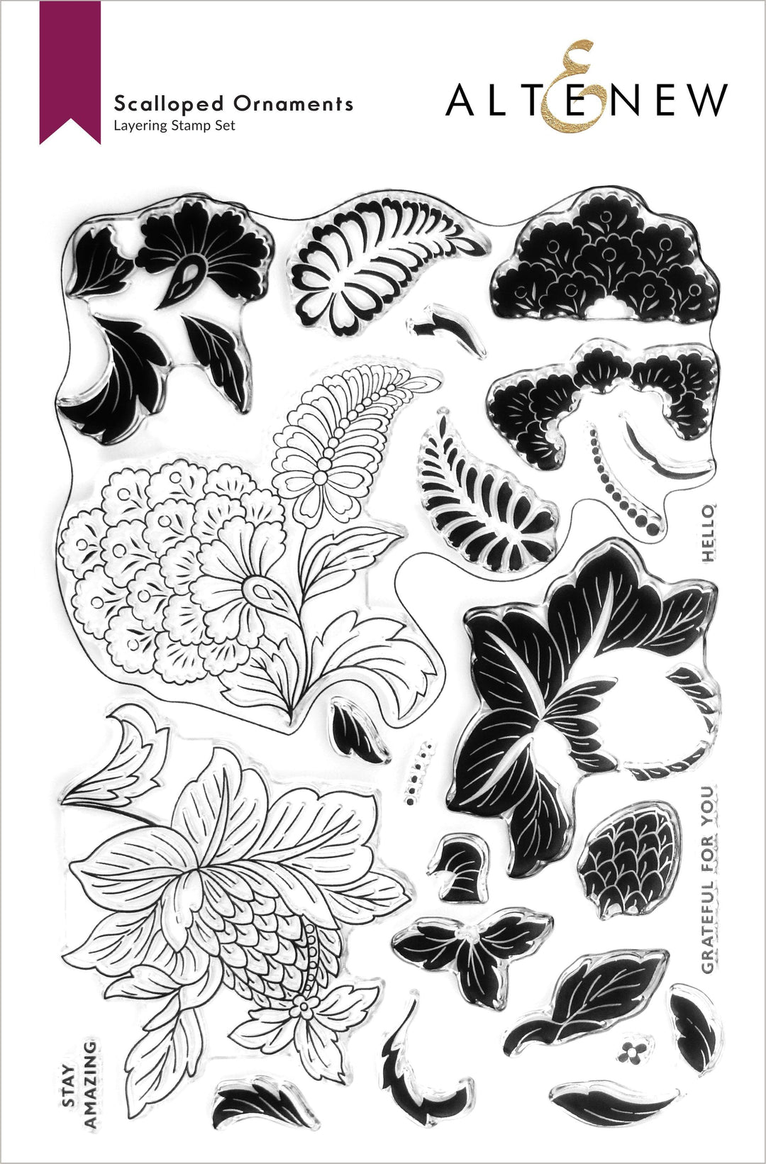 Altenew Stamp & Die & Stencil Bundle Scalloped Ornaments Stamp & Die & Stencil Bundle