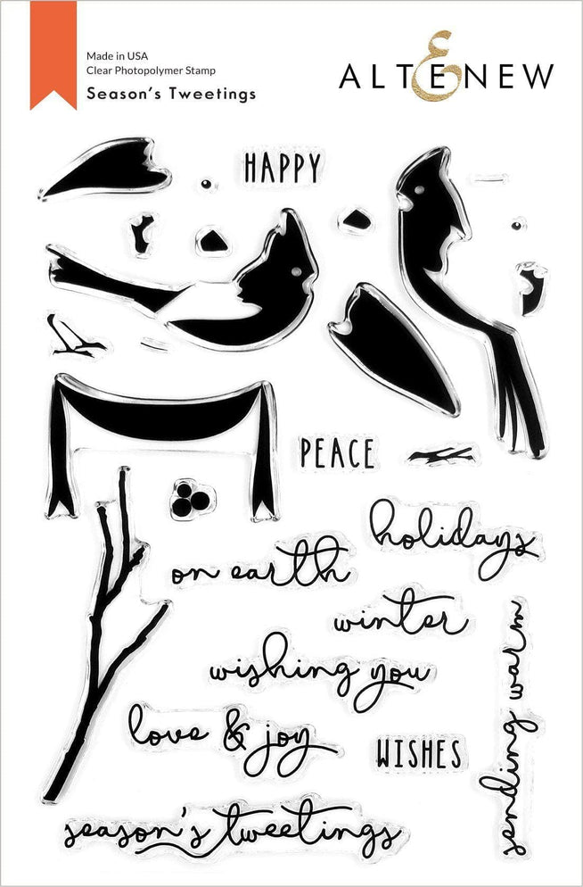 Altenew Stamp & Die & Stencil Bundle Season's Tweetings Stamp & Die & Mask Stencil Bundle