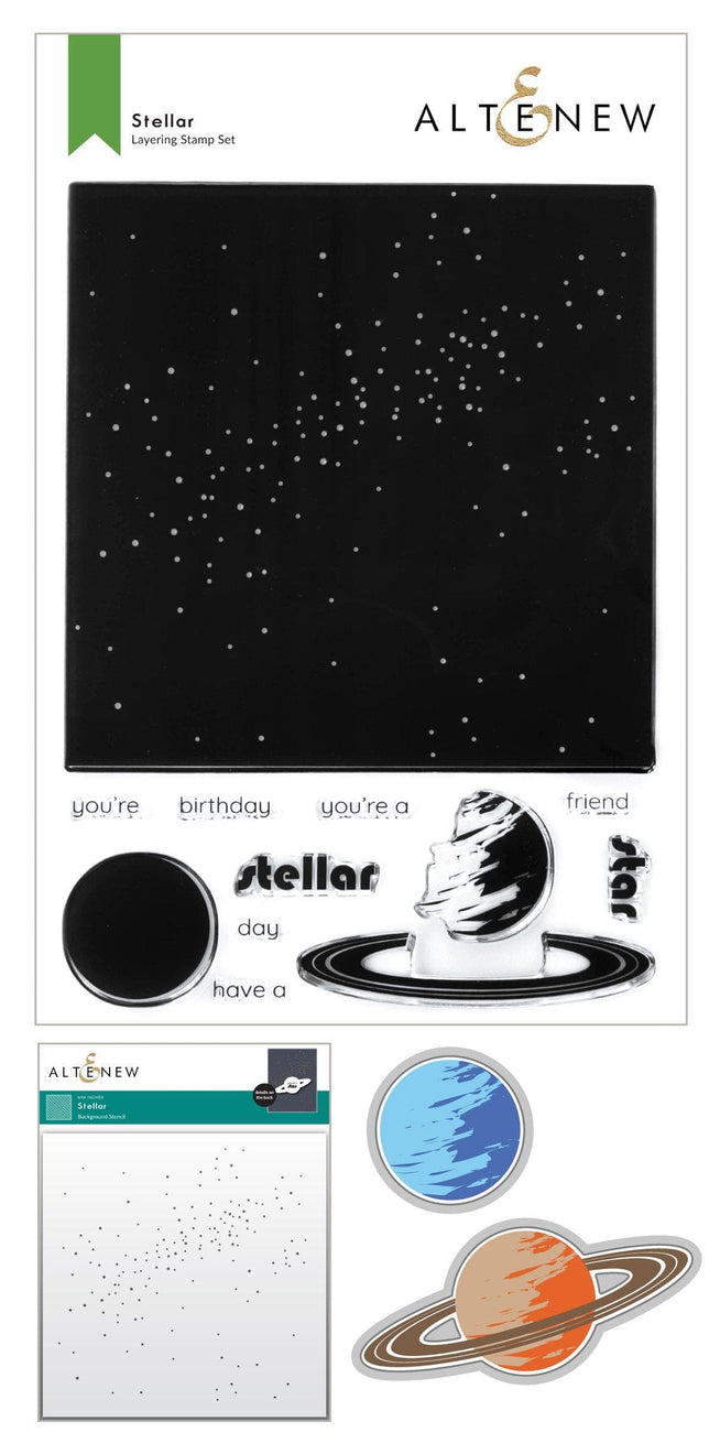 Altenew | Card Making, Scrapbooking & Paper-Crafting Supplies! Stamp & Die & Stencil Bundle Stellar Stamp & Die & Stencil Bundle
