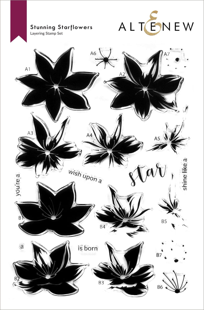 Altenew Stamp & Die & Stencil Bundle Stunning Starflowers