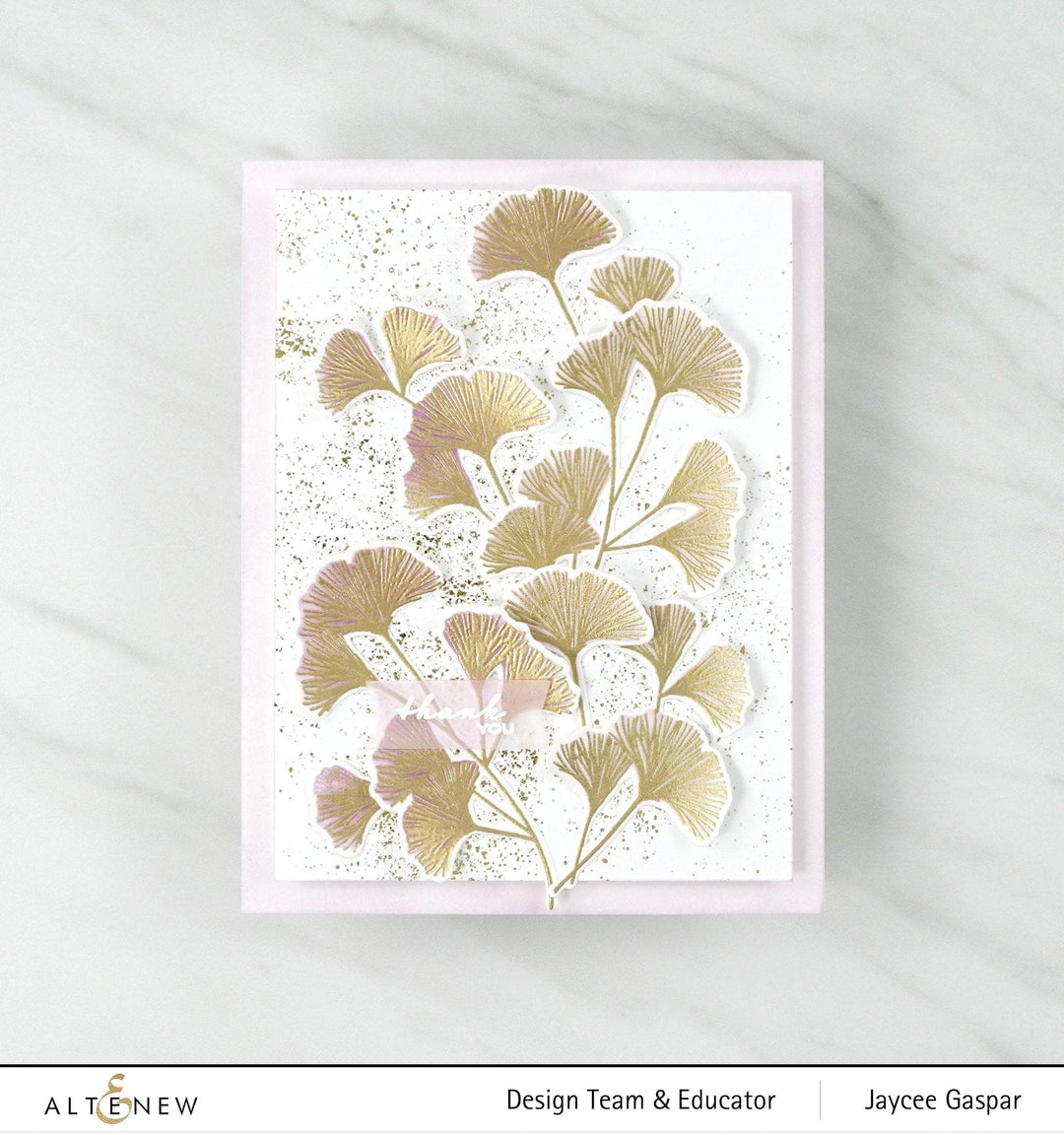 Altenew Stamp & Die & Stencil Bundle Sweet Ginkgo Stamp & Die & Coloring Stencil Bundle