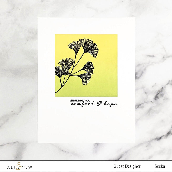 Altenew Stamp & Die & Stencil Bundle Sweet Ginkgo Stamp & Die & Coloring Stencil Bundle