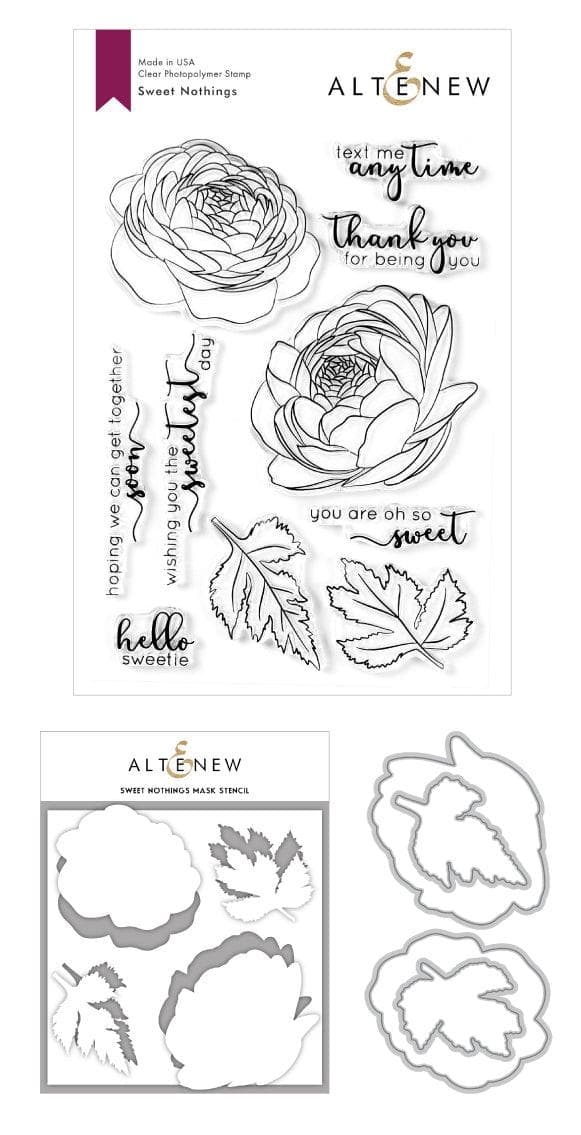 Altenew Stamp & Die & Stencil Bundle Sweet Nothings Stamp & Die & Mask Stencil Bundle