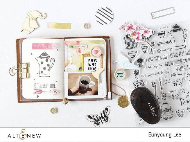 Altenew Stamp & Die & Stencil Bundle Tea Time Stamp & Die & Stencil Bundle