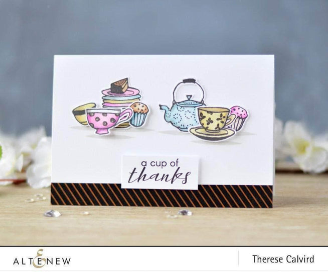 Altenew Stamp & Die & Stencil Bundle Tea Time Stamp & Die & Stencil Bundle