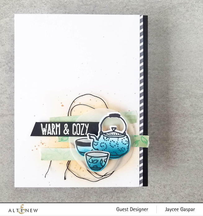Altenew Stamp & Die & Stencil Bundle Tea Time Stamp & Die & Stencil Bundle