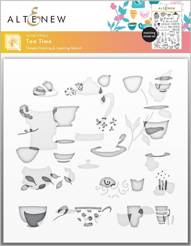 Altenew Stamp & Die & Stencil Bundle Tea Time Stamp & Die & Stencil Bundle