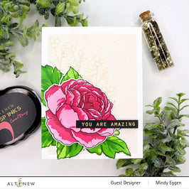 Altenew Stamp & Die & Stencil Bundle Tranquility Rose Stamp & Die & Coloring Stencil Bundle