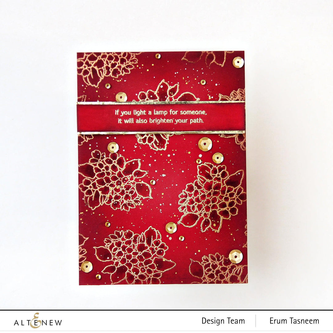 Altenew Stamp & Die & Stencil Bundle Tranquility Rose Stamp & Die & Coloring Stencil Bundle