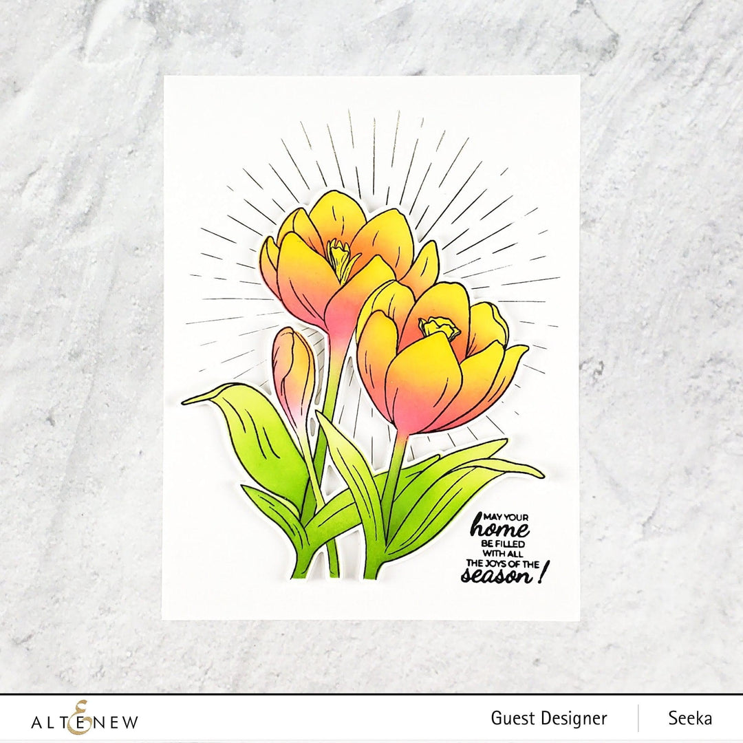 Altenew Stamp & Die & Stencil Bundle Winter Crocus Stamp & Die & Stencil Bundle