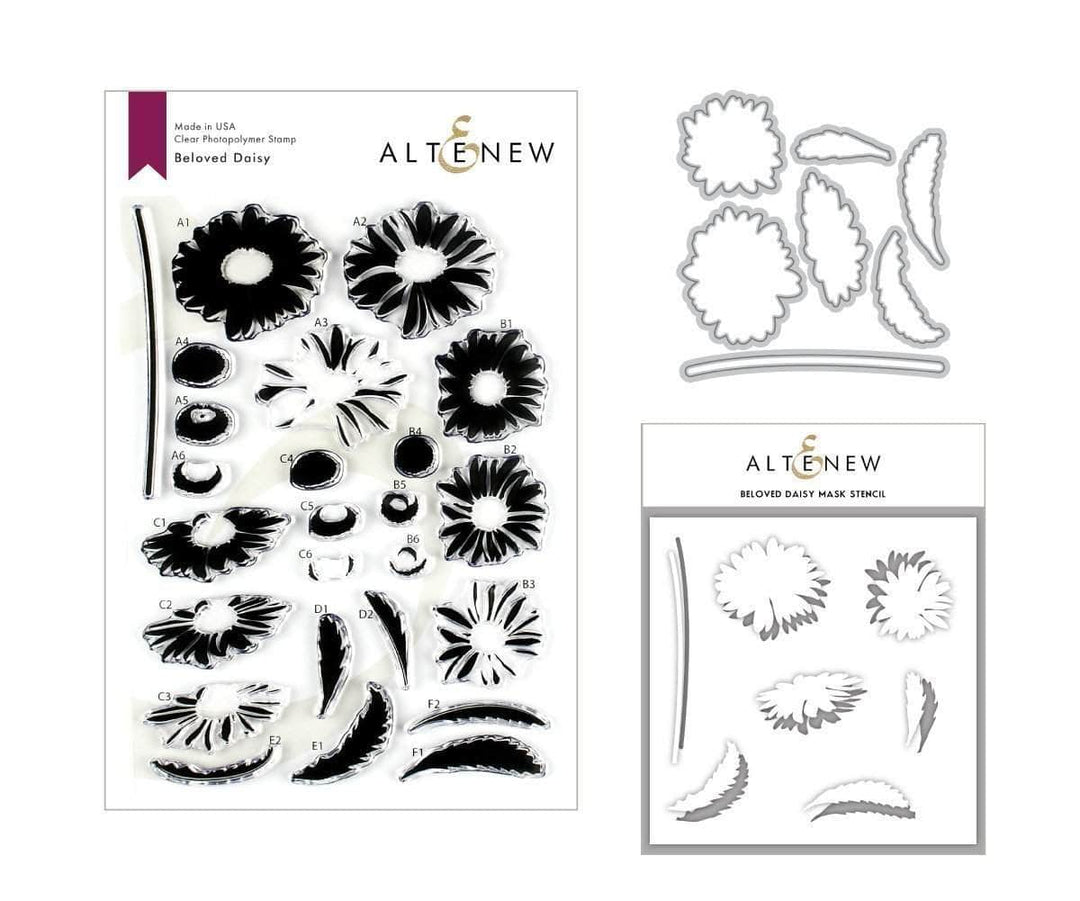 Retired - Beloved Daisy Stamp & Die & Mask Stencil Bundle - Altenew