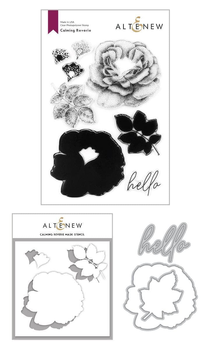 Altenew Stamp & Die & Stencil Bundle Calming Reverie Stamp & Die & Mask Stencil Bundle