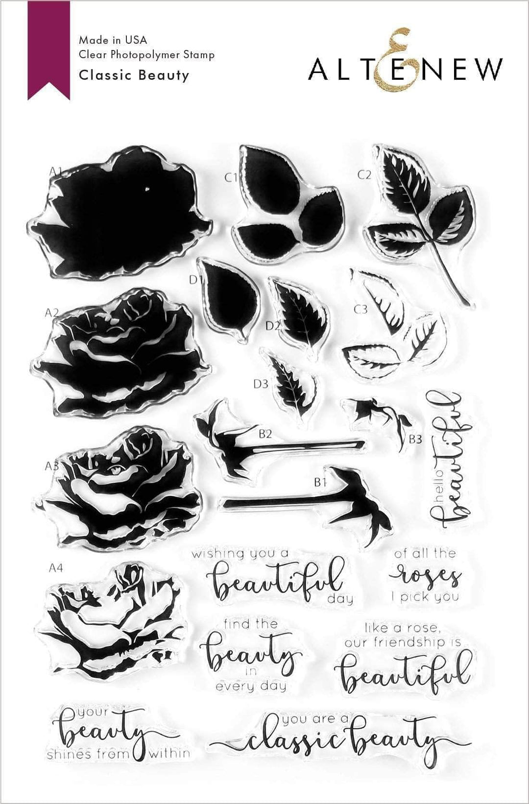 Altenew Stamp & Die & Stencil Bundle Classic Beauty Stamp & Die & Mask Stencil Bundle