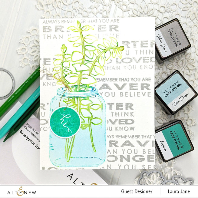 Altenew Stamp & Die & Stencil Bundle Eucalyptus Jar Stamp & Die & Mask Stencil Bundle