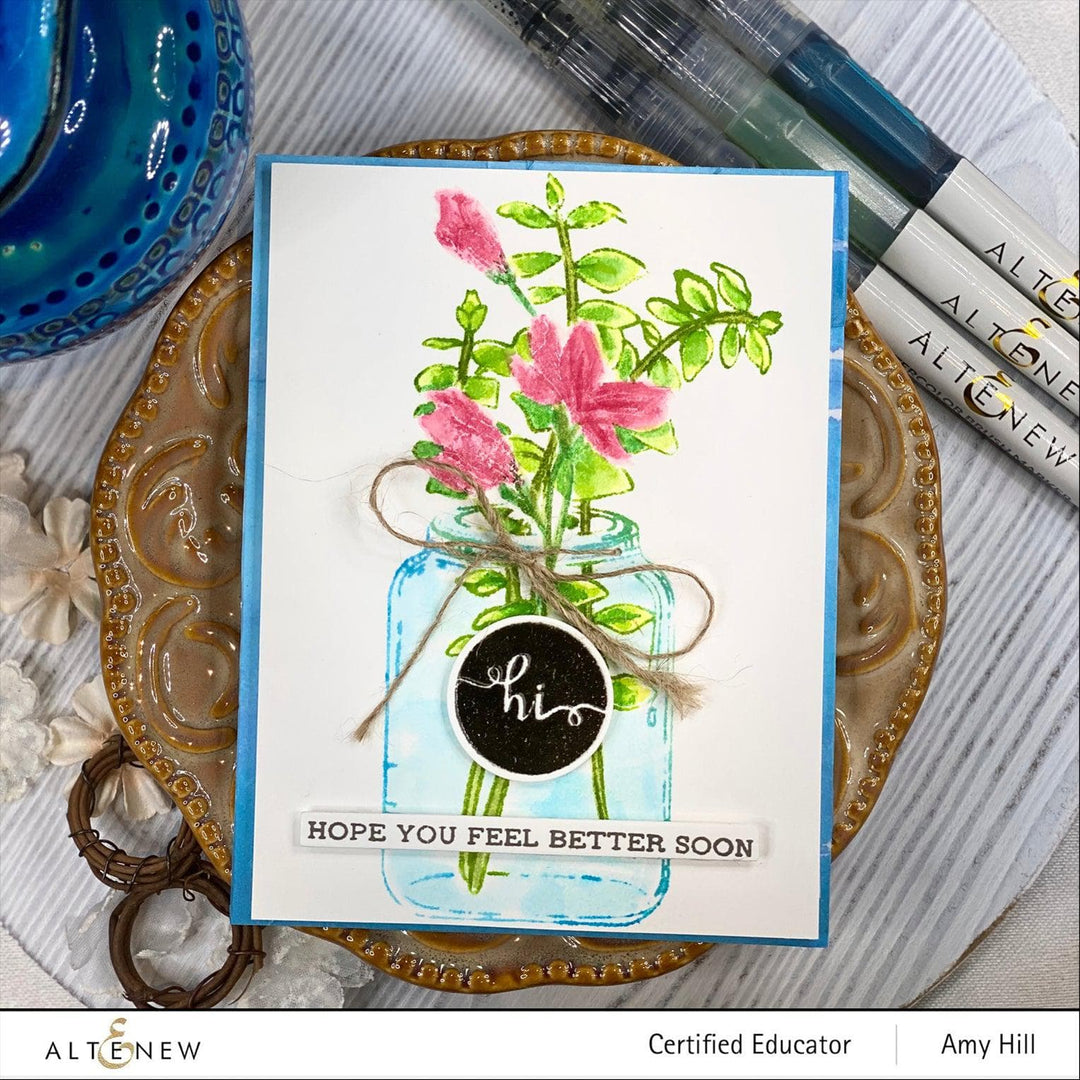 Altenew Stamp & Die & Stencil Bundle Eucalyptus Jar Stamp & Die & Mask Stencil Bundle