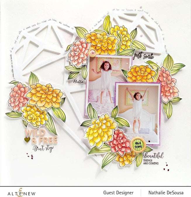 Altenew Stamp & Die & Stencil Bundle Z - Frilled Petals Stamp & Die & Mask Stencil Bundle