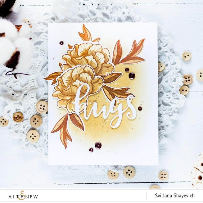 Altenew Stamp & Die & Stencil Bundle Z - Frilled Petals Stamp & Die & Mask Stencil Bundle