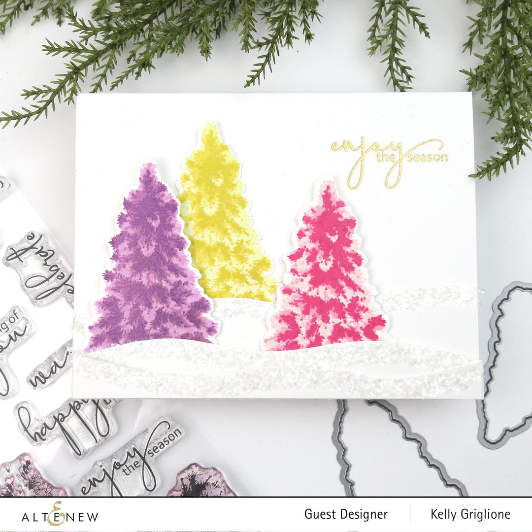 Altenew Stamp & Die & Stencil Bundle Plentiful Pine Stamp & Die & Mask Stencil Bundle