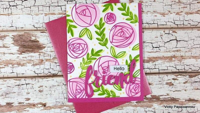 Altenew Stamp & Die & Stencil Bundle Rennie Roses Stamp & Die & Mask Stencil Bundle