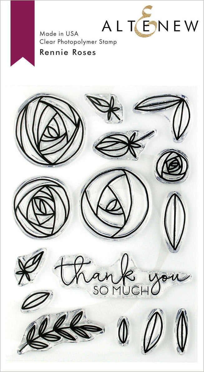 Altenew Stamp & Die & Stencil Bundle Rennie Roses Stamp & Die & Mask Stencil Bundle