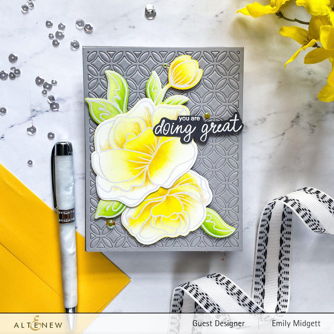 Altenew Stamp & Die & Stencil Bundle Simple Roses Stamp & Die & Mask Stencil Bundle