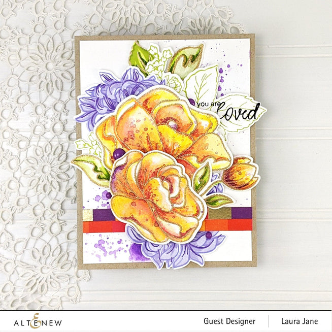 Altenew Stamp & Die & Stencil Bundle Simple Roses Stamp & Die & Mask Stencil Bundle