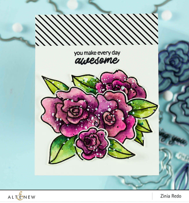 Altenew Stamp & Die & Stencil Bundle Wavy Roses Stamp & Die & Mask Stencil Bundle