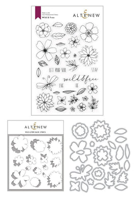 Altenew Stamp & Die & Stencil Bundle Wild & Free Stamp & Die & Mask Stencil Bundle