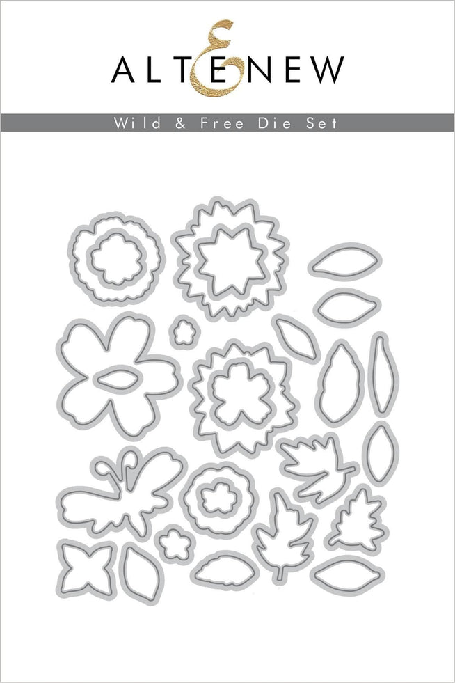 Altenew Stamp & Die & Stencil Bundle Wild Free