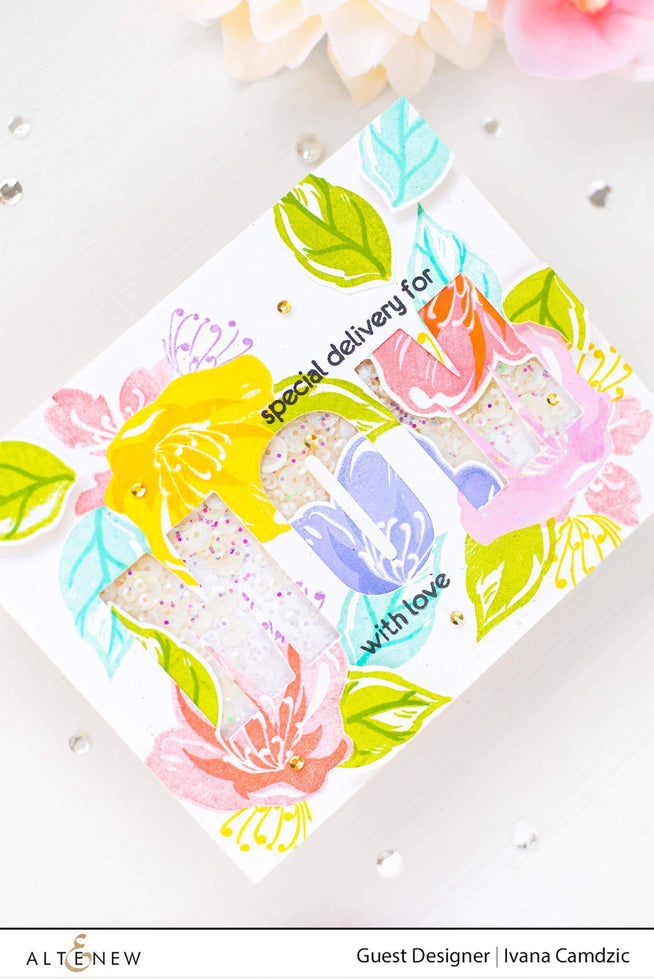 Altenew Stamp & Die & Stencil Bundle Zig Zag Floral Stamp & Die & Mask Stencil Bundle