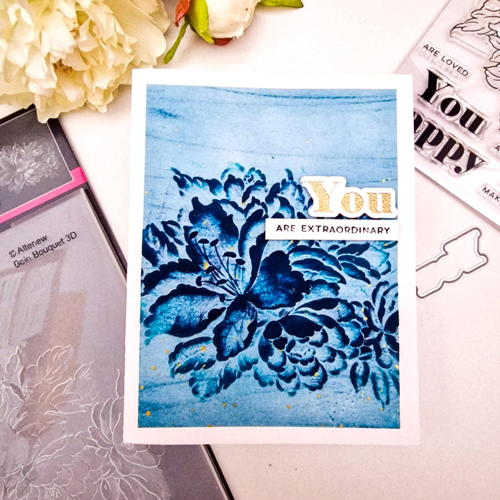 Altenew Stamp & Die & Stencil & Embossing Folder Bundle Bold Bouquet