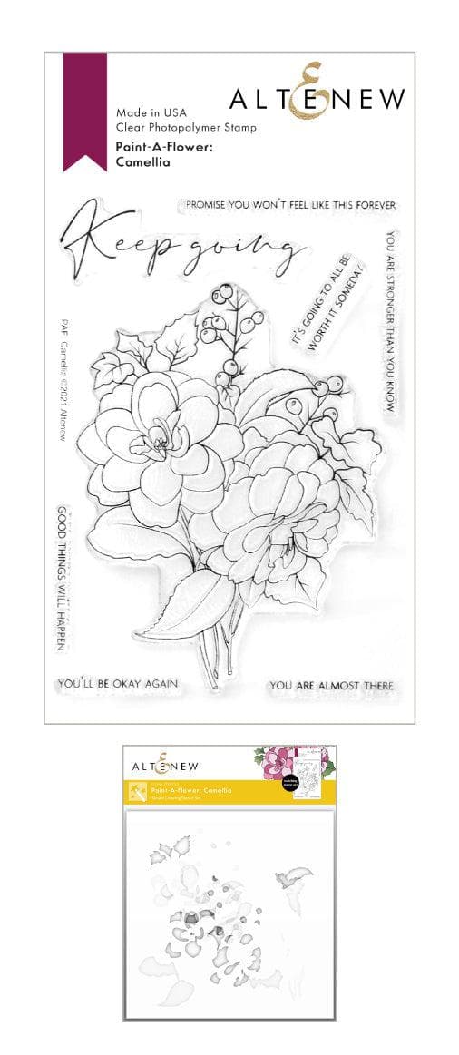 Altenew Stamp & Stencil Bundle Paint-A-Flower: Camellia Stamp & Stencil Bundle