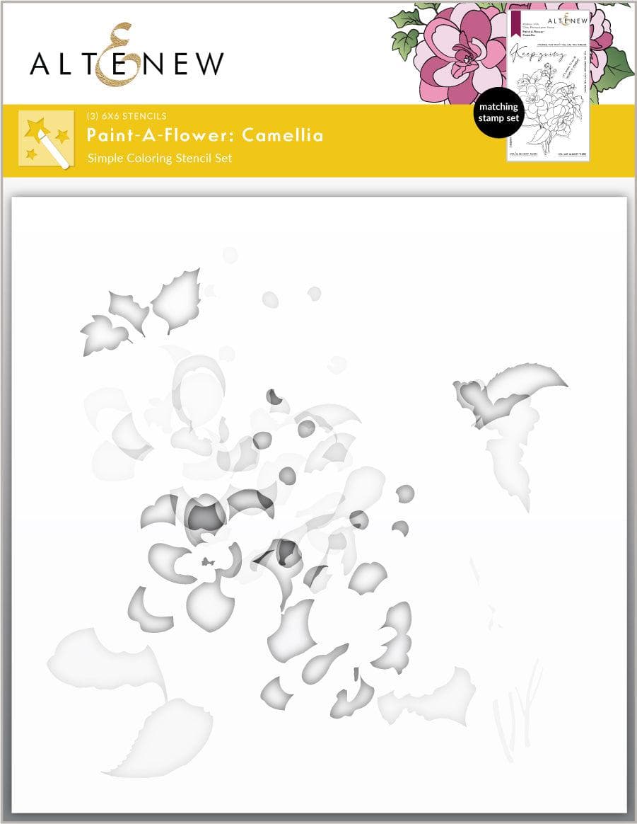 Altenew Stamp & Stencil Bundle Paint-A-Flower: Camellia Stamp & Stencil Bundle