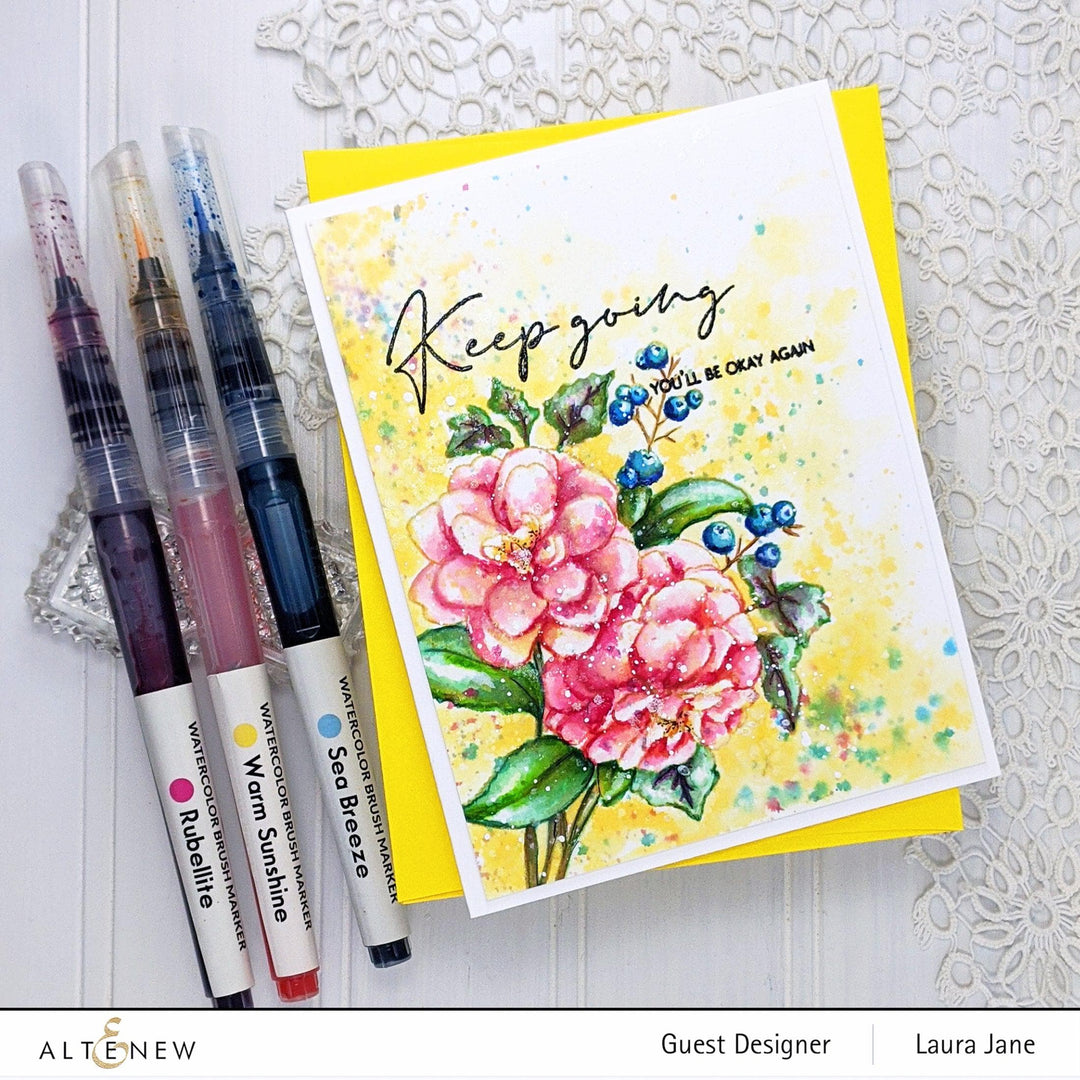 Altenew Stamp & Stencil Bundle Paint-A-Flower: Camellia Stamp & Stencil Bundle