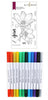 Altenew Stamp & Watercolor Bundle Paint-A-Flower: Dahlia Bright Eyes & Hawaiian Shores Brush & Fine Tip Pens Bundle